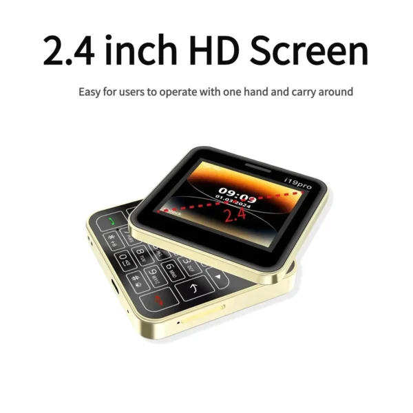 I19 Pro rotation téléphone portable 2.4 "double Sim MP3 MP4 caméra double lampe de poche cadran de vitesse Senior sans fil FM Mini dame couverture téléphone portable – Image 3