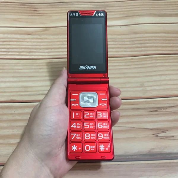Téléphone portable à rabat à gros bouton poussoir pour personnes âgées, 2.8 pouces, double carte Sim, téléphone portable MP3, torche FM sans fil, 4050 mAh, téléphone portable à clapet – Image 6