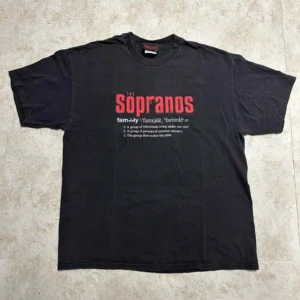 T-Shirt Torsadé Vintage de la Famille Sopranos, Rare Y2K, HBO, 2000