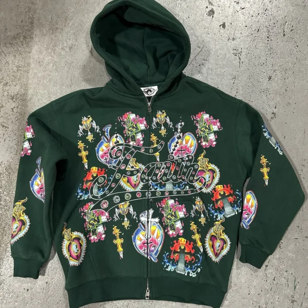 Pull à Capuche Rétro Américain pour Homme et Femme, Amoureux, Dieu Paresseux, Vent, Imprimé, Manches sulf, Fermeture Éclair, Torsadé – Image 3